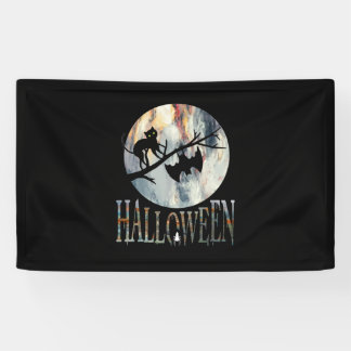 Halloween Funny Cat Halloween Birthday Banner