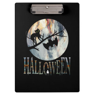 Halloween Funny Cat Halloween Birthday Clipboard