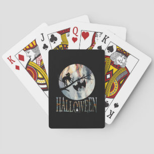 Halloween Funny Cat Halloween Birthday Playing Cards