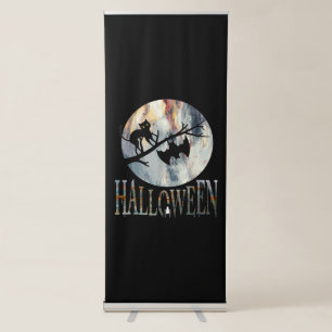 Halloween Funny Cat Halloween Birthday Retractable Banner