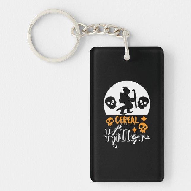 Halloween Funny Cereal Birthday Key Ring (Front)