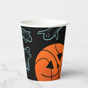 Halloween funny cute basketball ghosts birthday paper cups