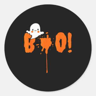 Halloween Funny Cute Ghost Boo! Design Gift  Classic Round Sticker