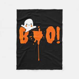 Halloween Funny Cute Ghost Boo! Design Gift Fleece Blanket