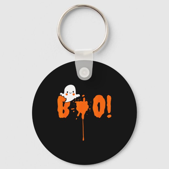 Halloween Funny Cute Ghost Boo! Design Gift  Key Ring (Front)