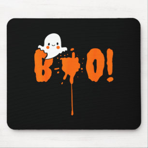 Halloween Funny Cute Ghost Boo! Design Gift  Mouse Mat