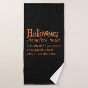 Halloween Funny Dictionary Definition Bath Towel