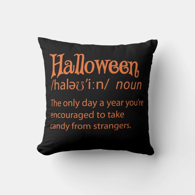 Halloween Funny Dictionary Definition Cushion (Front)