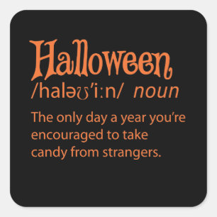 Halloween Funny Dictionary Definition Square Sticker