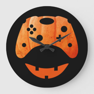 HALLOWEEN FUNNY GAMER LARGE CLOCK