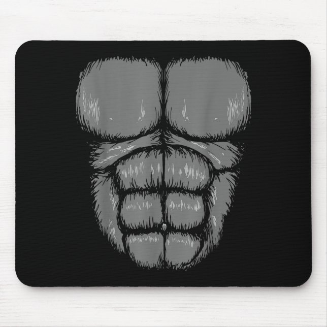 Halloween Funny Gorilla Monkey Belly Chest Costume Mouse Mat (Front)