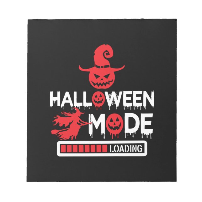 Halloween Funny Halloween Mode Loading Birthday Notepad (Front)