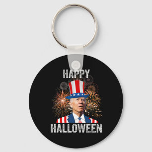 Halloween Funny Happy 4th Of July Anti Joe Biden Key Ring