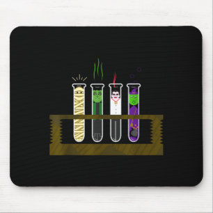 Halloween Funny Mad Scientist Test Tube Shirt Mouse Mat
