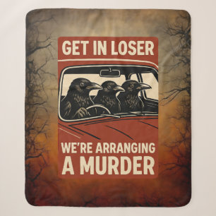 Halloween Funny Murder Of Crows Sherpa Blanket