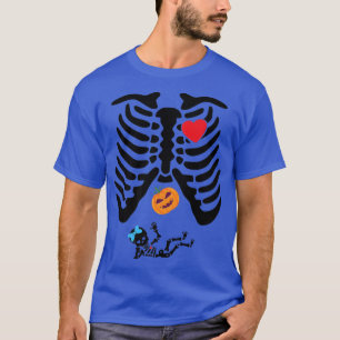 Halloween Funny Pregnancy Skeleton Ray Pumpkin Bab T-Shirt