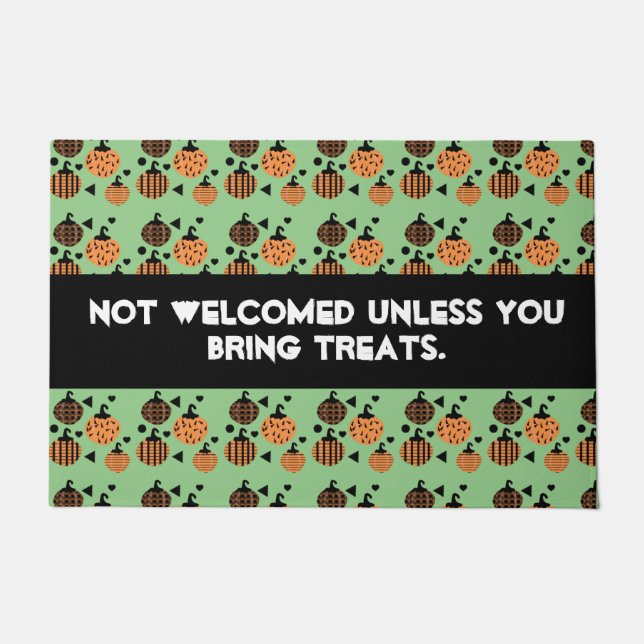 Halloween Funny Quote Confetti | Retro Pumpkins Doormat (Front)
