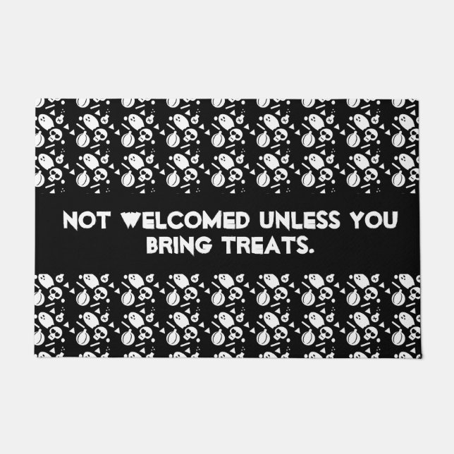 Halloween Funny Quote Confetti | Skeleton Ghost Doormat (Front)