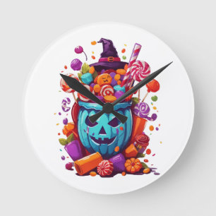 Halloween funny  round clock