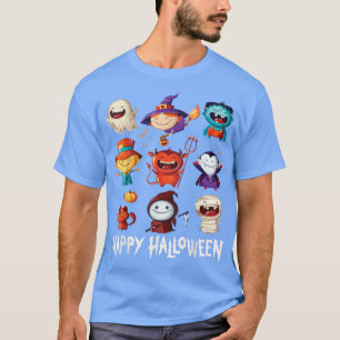 Halloween Funny Set Ghost mummy witch vampire and T-Shirt