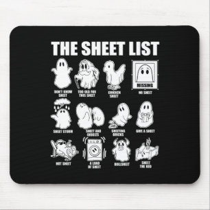 Halloween Funny Shirt Boo Sheet Halloween The Shee Mouse Mat
