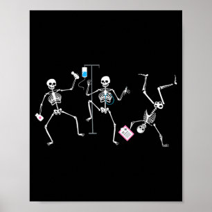 Halloween Funny Skeleton Nurse Soky Registered Nur Poster