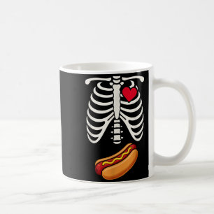 Halloween Funny Skeleton Ribcage Hotdog Food Lover Coffee Mug