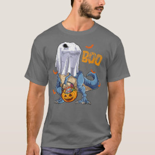 Halloween Funny Skeleton Riding Mummy Dinosaur T r T-Shirt