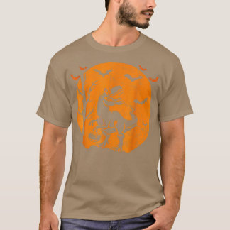 Halloween Funny Skeleton Riding Mummy Dinosaur T r T-Shirt