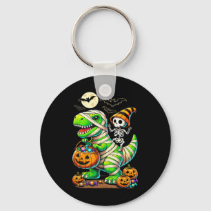 Halloween Funny T Rex Dinosaur Mummy Boys Trick Tr Key Ring