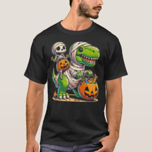 Halloween Funny T Rex Dinosaur Mummy Boys Trick Tr T-Shirt