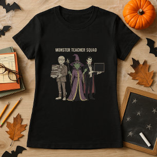 Halloween Funny Teacher Gift Monster Teacher Squad T-Shirt