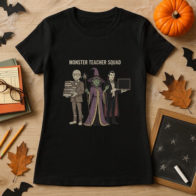 Halloween Funny Teacher Gift Monster Teacher Squad T-Shirt (Creator Uploaded)