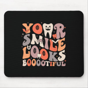 Halloween Funny Teeth Dentist Ghost Your Smile Loo Mouse Mat