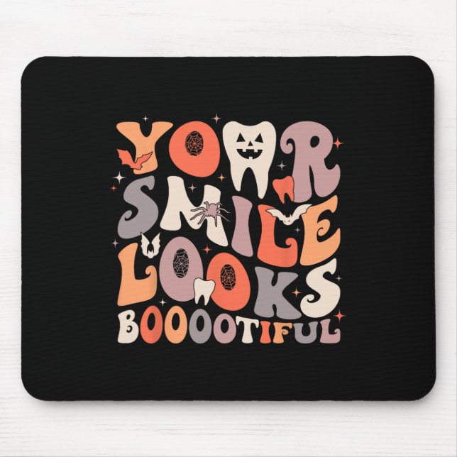 Halloween Funny Teeth Dentist Ghost Your Smile Loo Mouse Mat (Front)