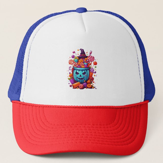 Halloween funny  trucker hat (Front)