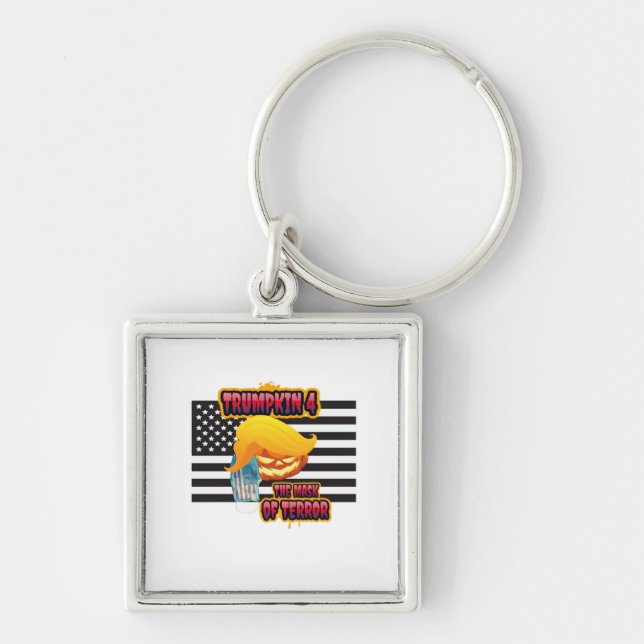 Halloween Funny Trumpkin Classic Key Ring (Front)