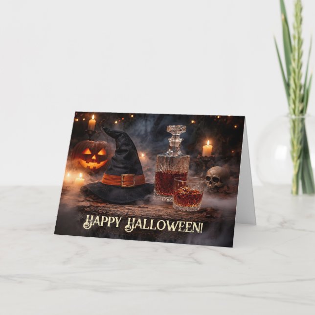 Halloween Funny Whiskey Cheers  Card (Front)