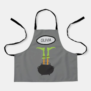 Halloween Funny Witch Feet Personalised Kids Apron