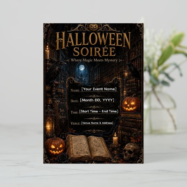 Halloween Gala Invitation Template | Editable Goth (Standing Front)