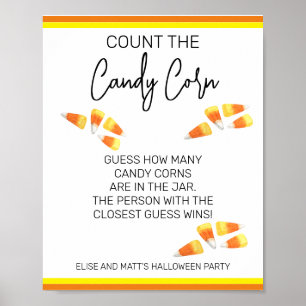 Halloween Game Count the Candy Corn Party Poster