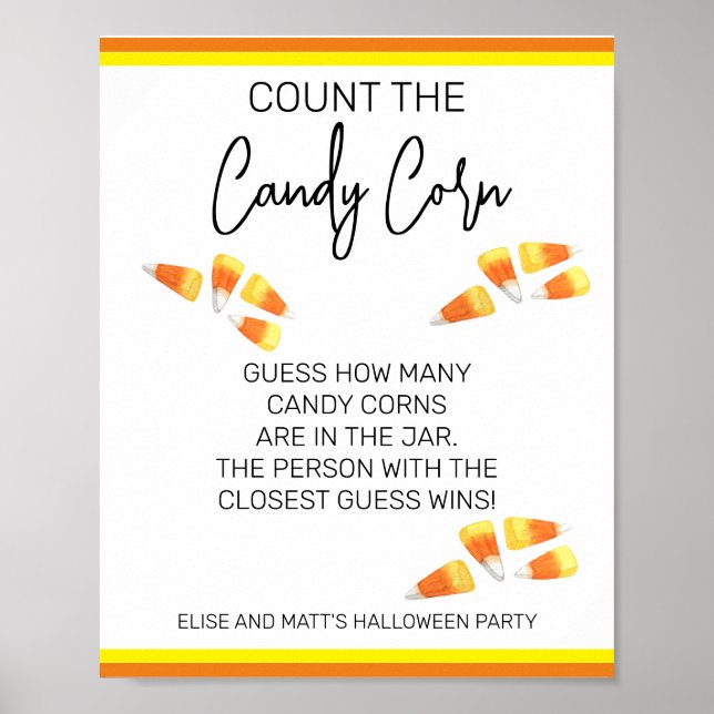 Halloween Game Count the Candy Corn Party  Poster (Front)
