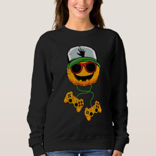 Halloween Gamer Jack O Lantern Gaming Boys Kids Me Sweatshirt