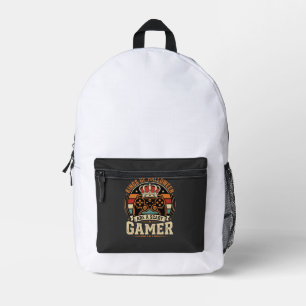 Halloween Gamer King Retro Controller Design Printed Backpack