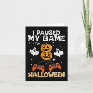 Halloween Gamer Paused My Game Costume Men Boys Ki Card