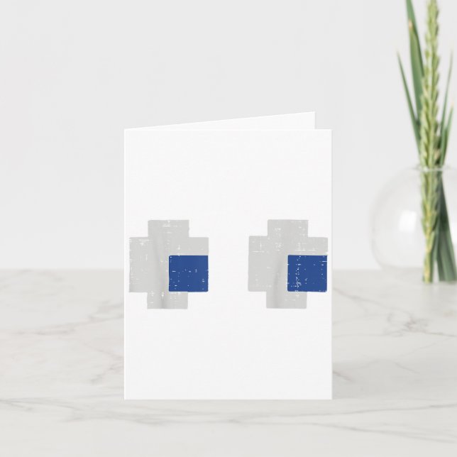 Halloween Gamer Pixel Eyes Gaming Costume Men Boys Card (Front)