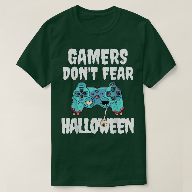 Halloween Gamer Skeleton Zombie Ghost Controller B T-Shirt (Design Front)