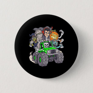 Halloween Gamer Skeleton Zombie Monster Truck Boys 6 Cm Round Badge