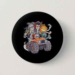 Halloween Gamer Skeleton Zombie Monster Truck Boys 6 Cm Round Badge