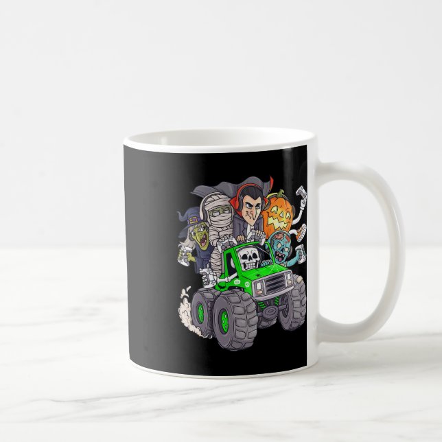 Halloween Gamer Skeleton Zombie Monster Truck Boys Coffee Mug (Right)